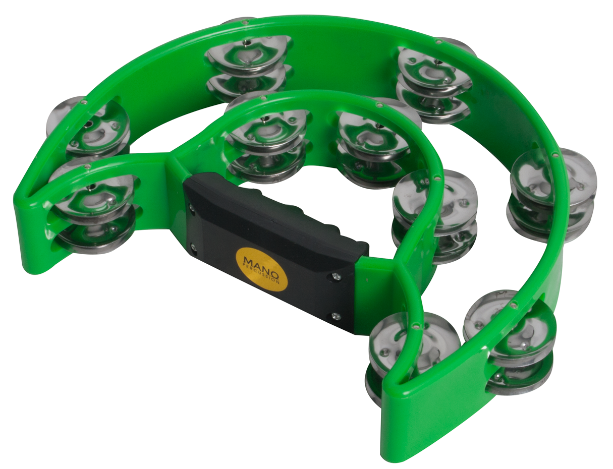 Mano Percussion | TMP13G | Double Half-Moon Tambourine | Green Mano Percussion | TMP13G | Double Half-Moon Tambourine | Green
